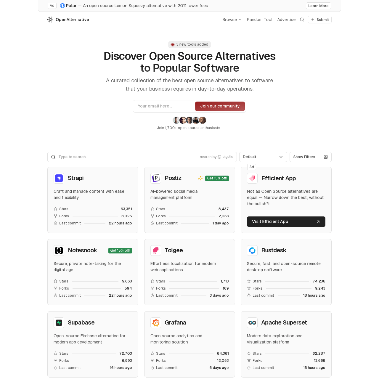 OpenAlternative BoringCashCow OpenAlternative BoringCashCow