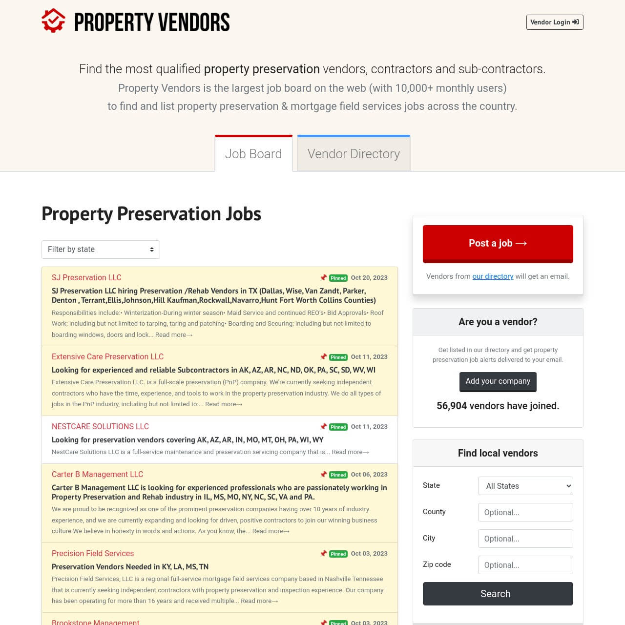 Property Vendors