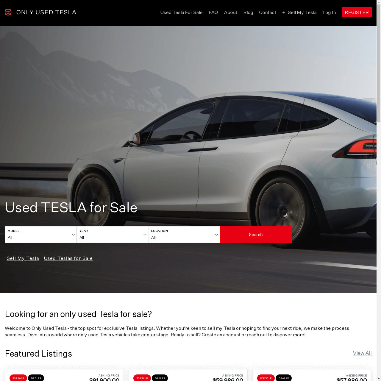 Used shop tesla only