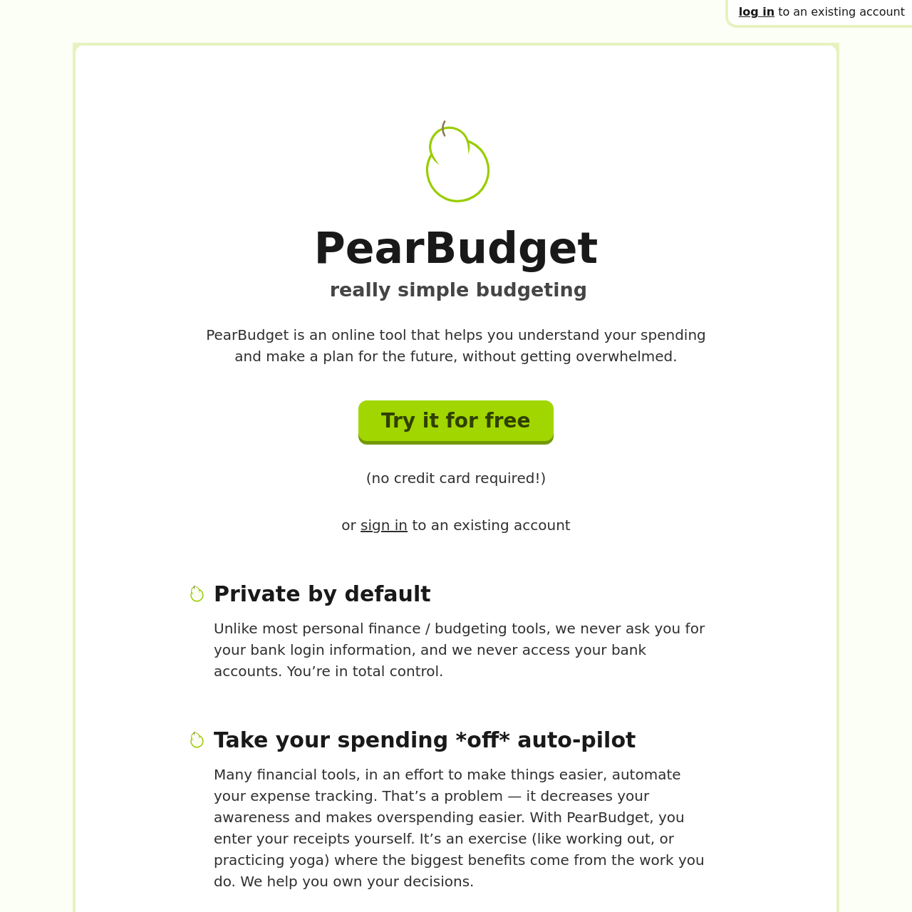 PearBudget