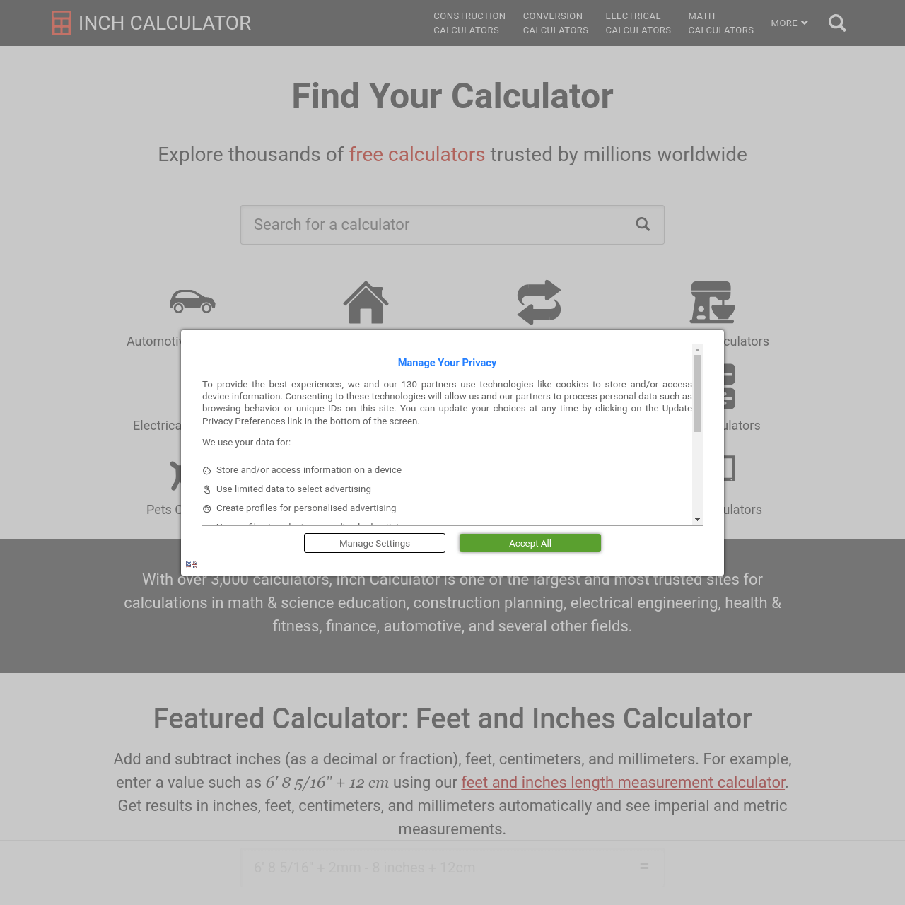 Inch Calculator